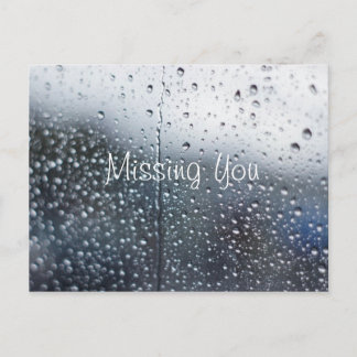 Customizable Missing You Rain Postcard