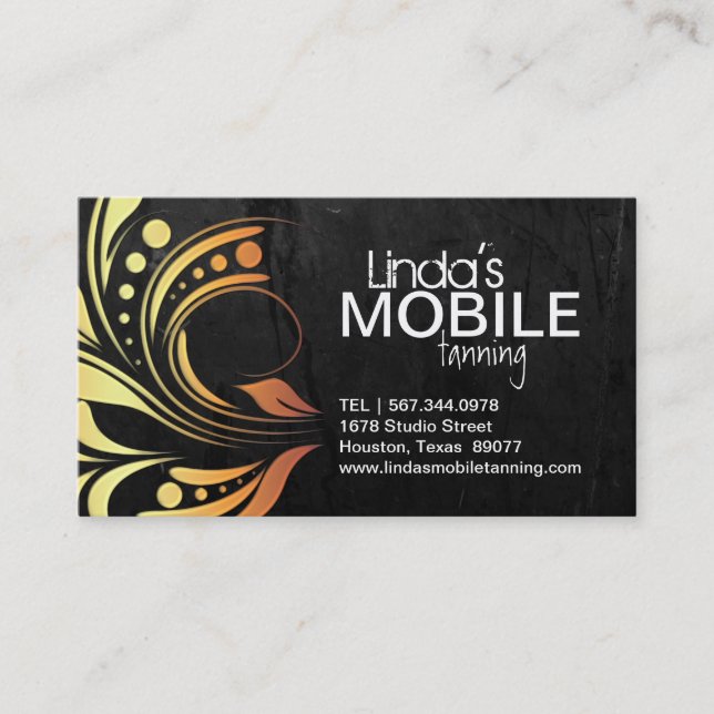 Customizable Mobile Tanning Business Cards (Front)