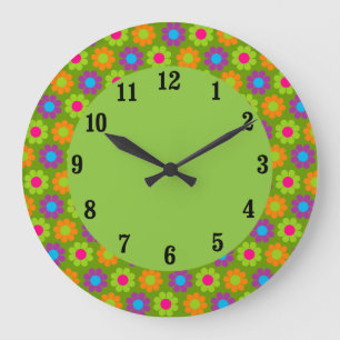 Customizable Mod Flower Power Large Clock