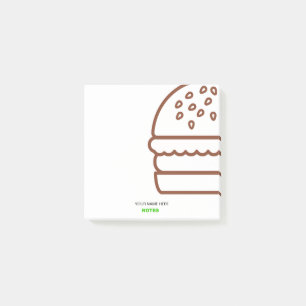 Customizable Modern Burger Post-it® Notes