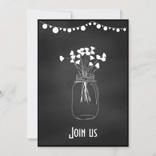 Customizable Modern Chalkboard Wedding Invitation (Front)
