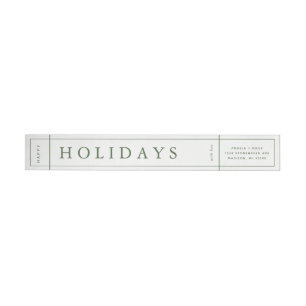 Customizable Modern Christmas Envelope Label - Gre