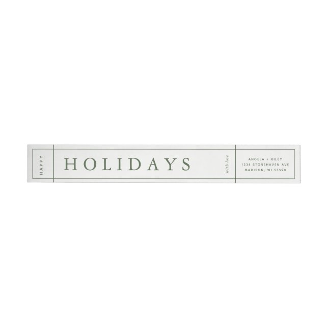 Customizable Modern Christmas Envelope Label - Gre (Individual)