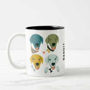 Customizable Modern Dapper Labrador Dog Two-Tone Coffee Mug