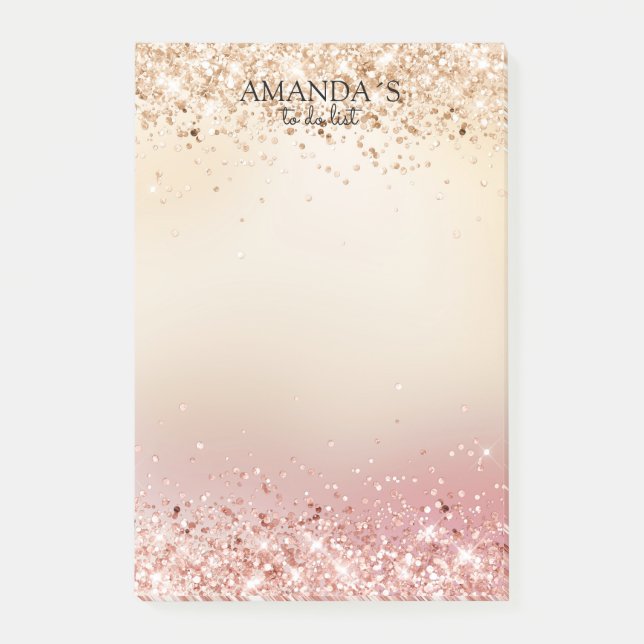 Customizable Modern Glitter Post-it Notes (Front)