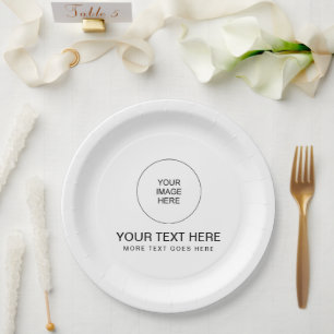 Customizable Modern Minimalist Round Template Paper Plate
