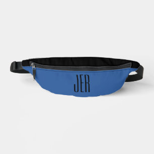 Customizable Modern Monogram Initials Blue Black Fanny Pack