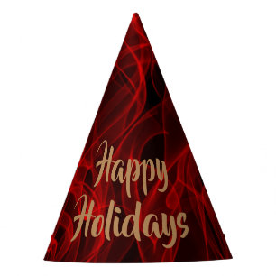 Customizable Modern Neon Red Digital Pattern Party Hat