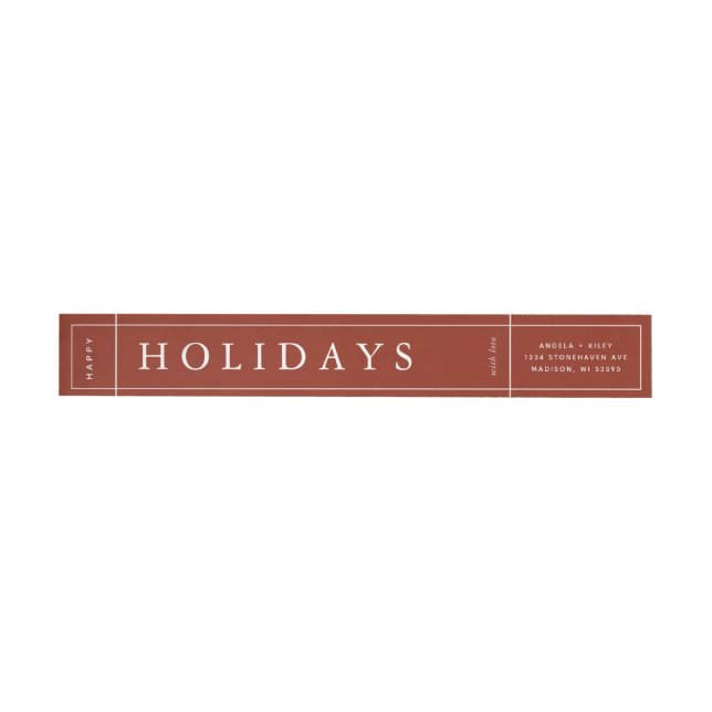 Customizable Modern Red Christmas Envelope Label (Individual)