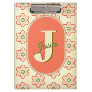 Customizable Modern Retro Monogram Clipboard