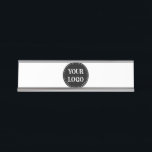 Customizable, modern, sleek & timeless desk name plate<br><div class="desc">This design is accessible to all. Feel free to customize the logo,  images,  tStylish Black QR Code Design | Elegant Brandext,  and colours according to your preferences. Thank you very much.</div>