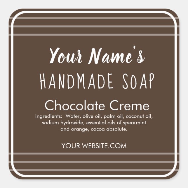 Customizable Modern Soap Label Minimal Stripes (Front)