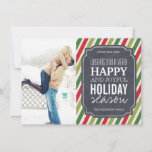 Customizable Modern Stripes Christmas Photo Cards<br><div class="desc">Customizable Chalkboard Holiday Photo Cards - Created by Colorful Designs Inc. All text can be modified! All designs are protected under Copyright 2008-2013.</div>