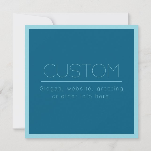 Customizable Modern Text | Ocean & Robin Egg Blue Card (Front)