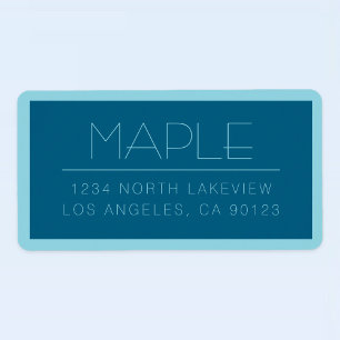 Customizable Modern Text Ocean & Robin Egg Blue Label