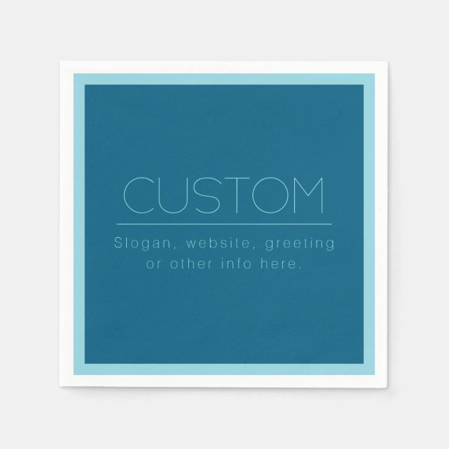 Customizable Modern Text | Ocean & Robin Egg Blue Napkin (Front)