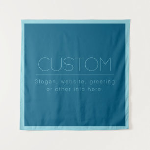 Customizable Modern Text   Ocean & Robin Egg Blue Tapestry