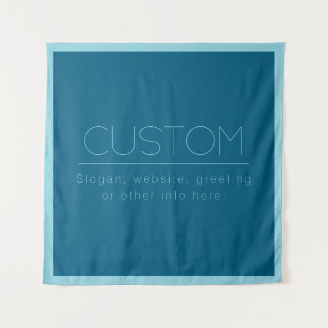 Customizable Modern Text | Ocean & Robin Egg Blue Tapestry (Front)