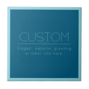 Customizable Modern Text Ocean & Robin Egg Blue Tile