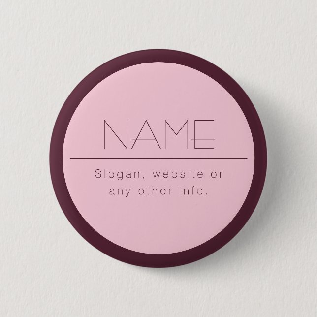 Customizable Modern Text w/Border 2 Inch Round Button (Front)