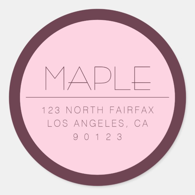 Customizable Modern Text w/Border Classic Round Sticker (Front)