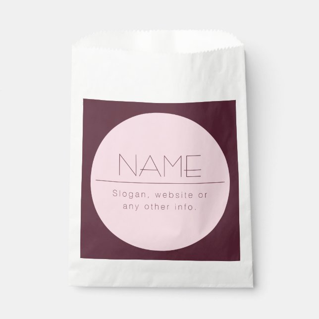Customizable Modern Text w/Border Favour Bag (Front)