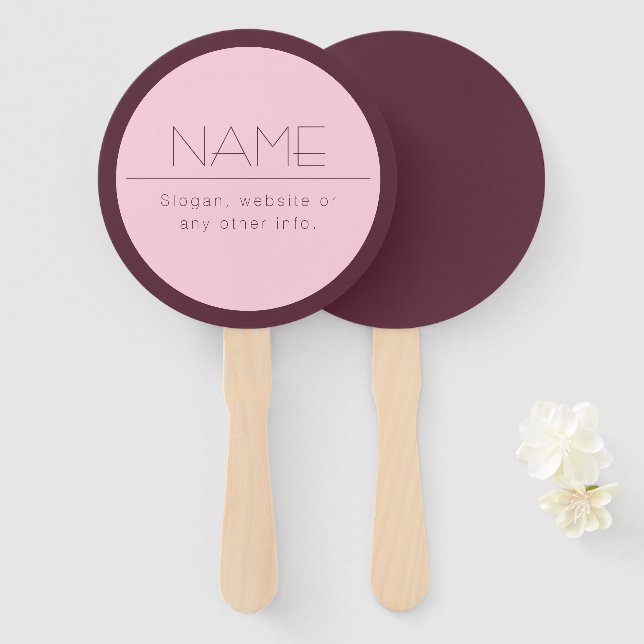 Customizable Modern Text w/Border Hand Fan (Front and Back)