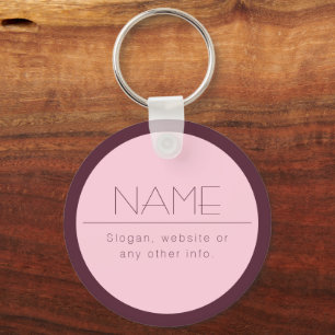 Customizable Modern Text w/Border Keychain