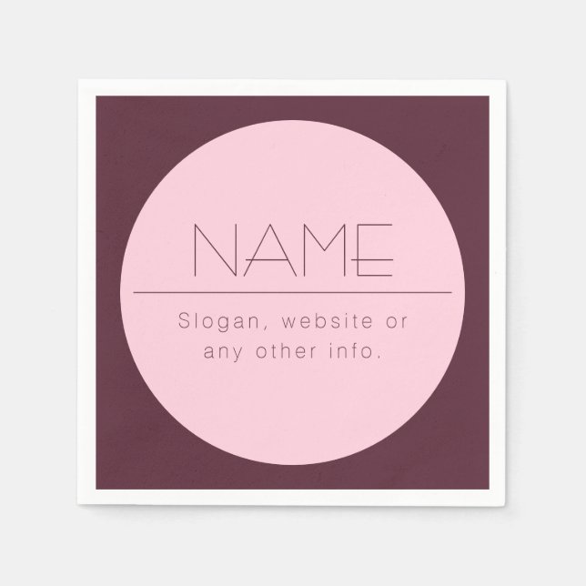 Customizable Modern Text w/Border Napkin (Front)