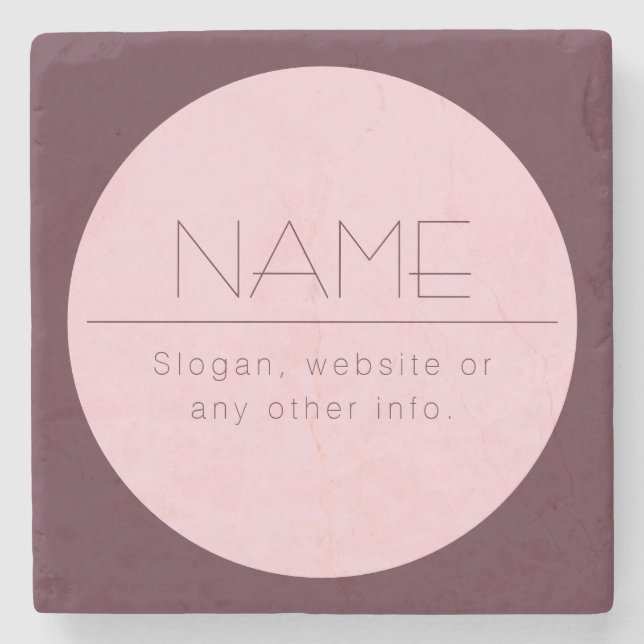 Customizable Modern Text w/Border Stone Coaster (Front)