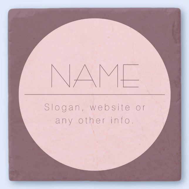 Customizable Modern Text w/Border Stone Coaster (Creator Uploaded)