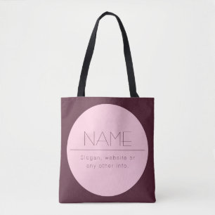 Customizable Modern Text w/Border Tote Bag
