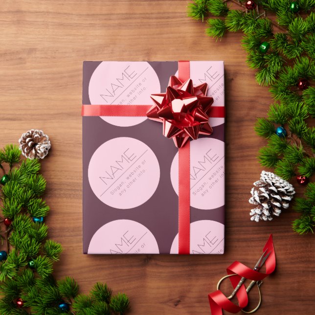 Customizable Modern Text w/Border Wrapping Paper (Holiday Gift)
