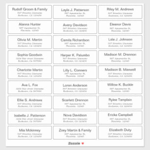 Customizable Modern Wedding Guest lable Sticker