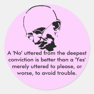 Customizable Mohandas Gandhi Quote Classic Round Sticker
