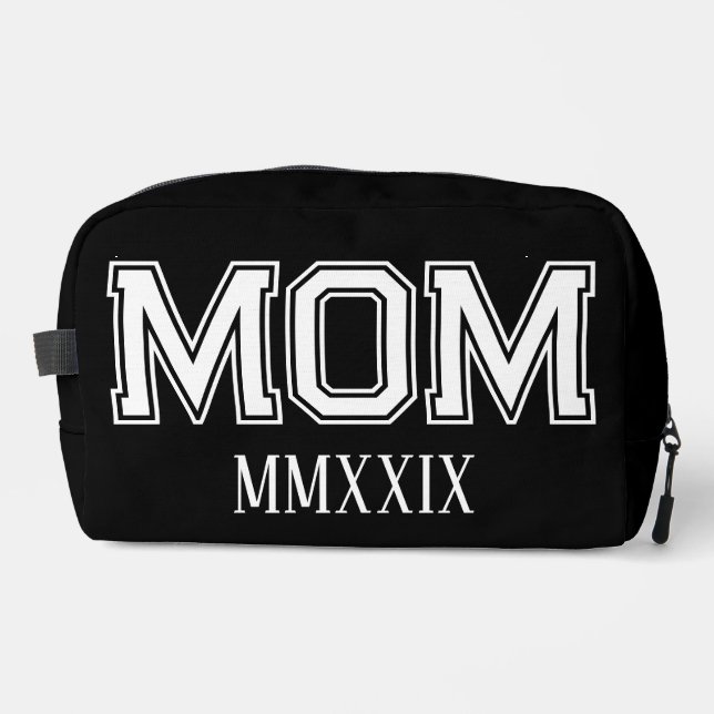 Customizable 'Mom' Established Roman Numerals Gift Dopp Kit (Front)