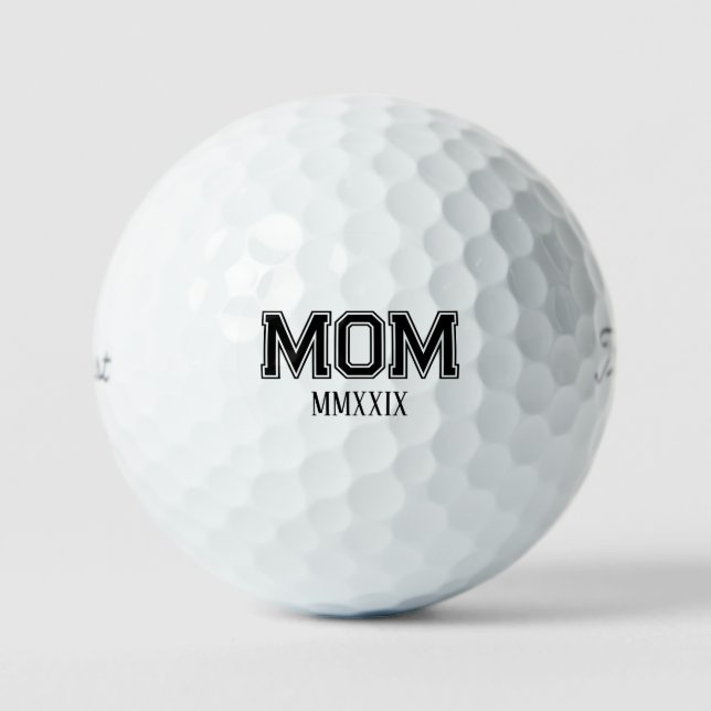 Customizable 'Mom' Established Roman Numerals Gift Golf Balls (Front)