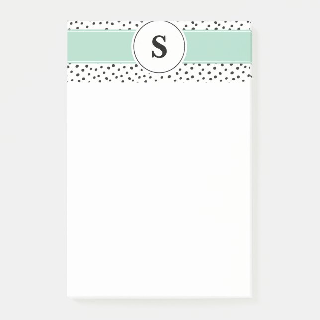 Customizable Monogram 4x6 Post-It Pad Post-it Notes (Front)