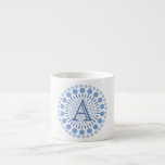 Customizable Monogram Blue Circles Espresso Cup<br><div class="desc">Customizable Monogram on this modern,  blue Circles graphic.</div>