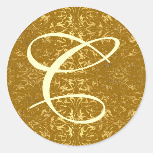 Customizable Monogram C Classic Round Sticker