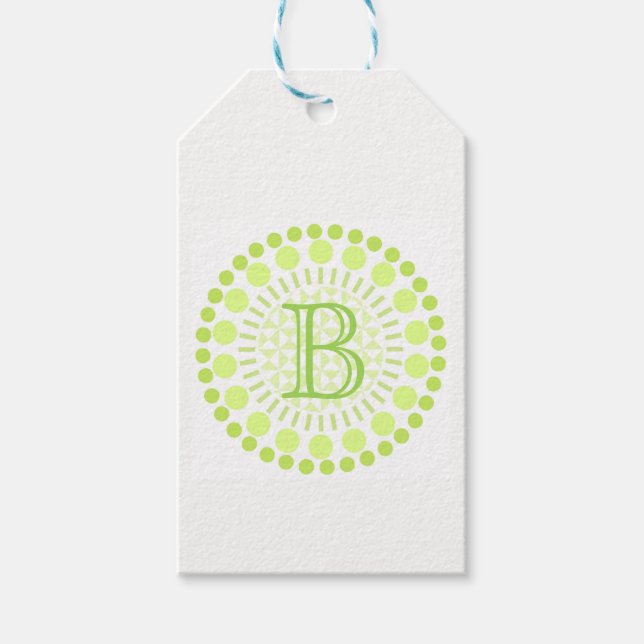 Customizable Monogram Circles Gift Tag (Front)