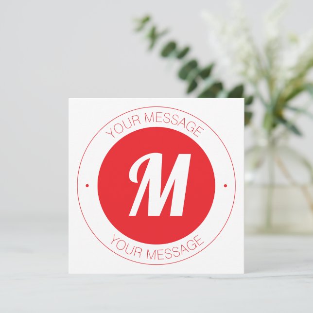 Customizable Monogram & Circular Text Template (Standing Front)