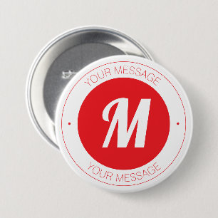 Customizable Monogram & Circular Text Template 3 Inch Round Button