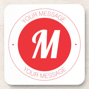 Customizable Monogram & Circular Text Template Coaster