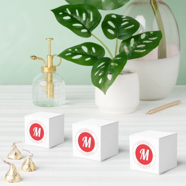 Customizable Monogram & Circular Text Template Favor Box (Multiple)