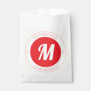 Customizable Monogram & Circular Text Template Favour Bag