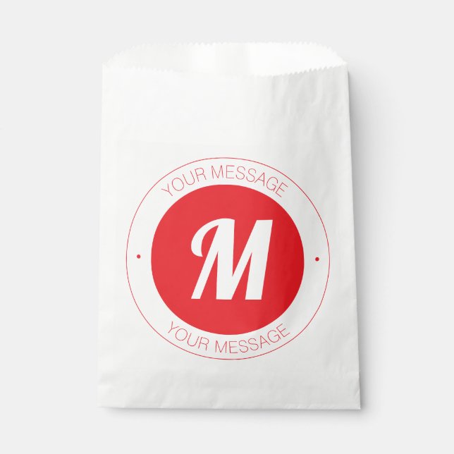 Customizable Monogram & Circular Text Template Favour Bag (Front)