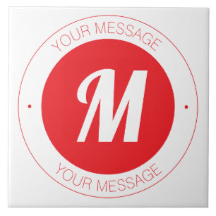 Customizable Monogram & Circular Text Template Tile