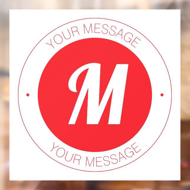 Customizable Monogram & Circular Text Template Window Cling (Sheet 2)