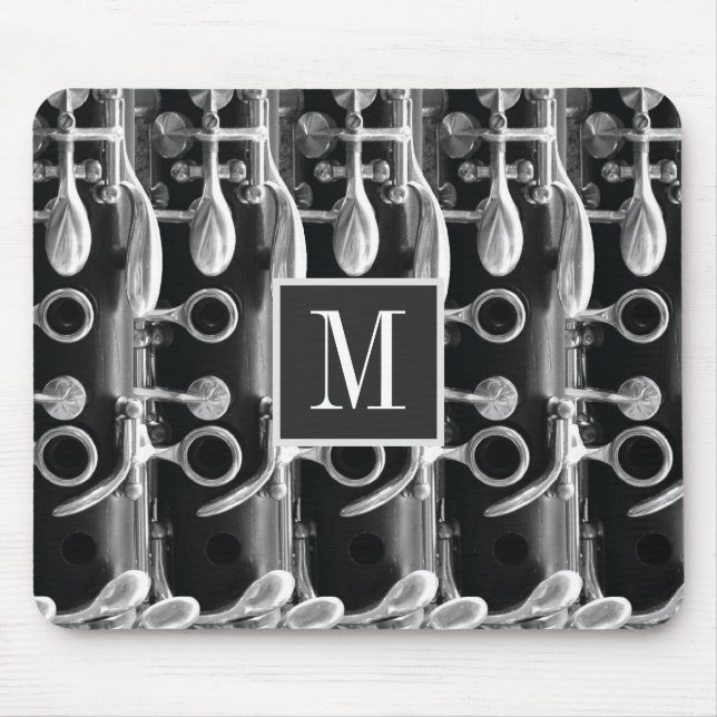 Customizable Monogram Clarinet Mouse Pad (Front)